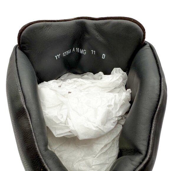 Brand New Salvatore Ferragamo Grey Dark Brown & Black Textured Leather Men Boots - Picture 6 of 12